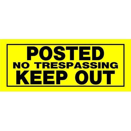 HILLMAN Hillman Group 841800 6 x 15 in. Black & Yellow Plastic Posted No Trespassing Keep Out Sign -  6 Piece 841800
